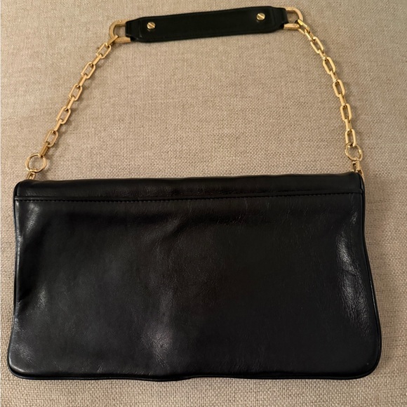 Tory Burch Black and Gold Reva Clutch - Picture 4 of 8